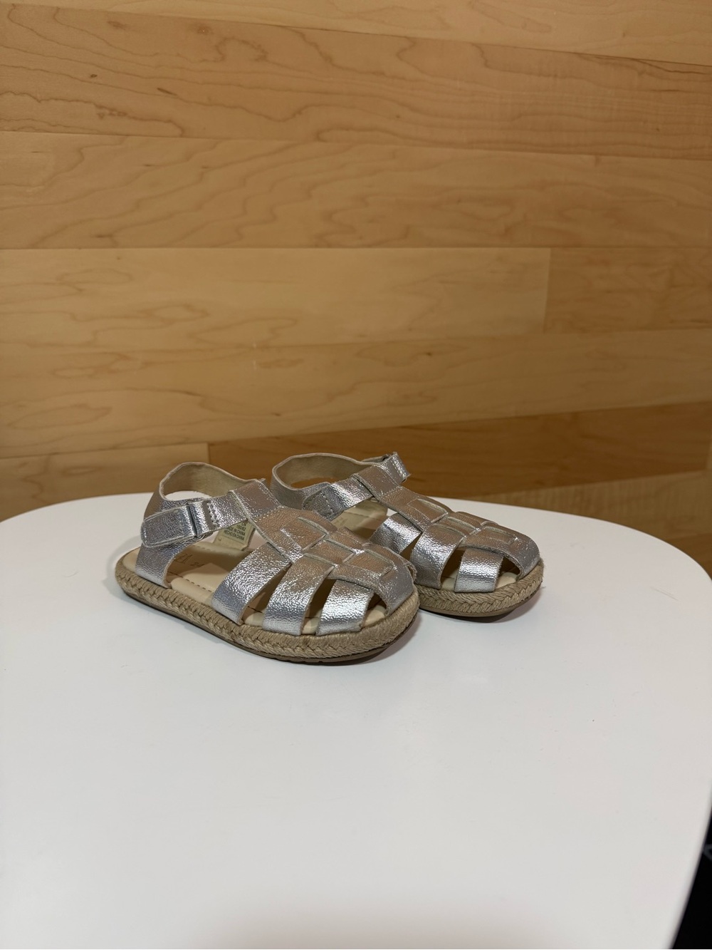 Zara Silver Metallic Kids Fisherman Sandals
